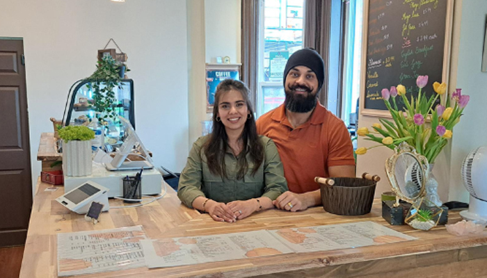 RB & JB behind the counter at Craftman's Cafe