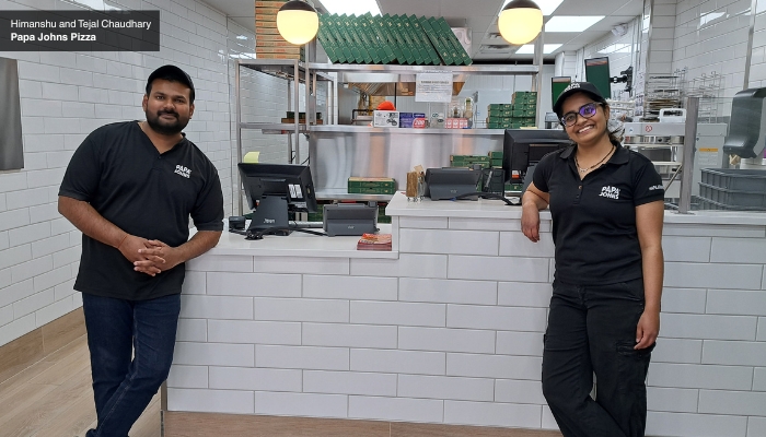 Himanshu and Tejal Chaudhary from Papa Johns Pizza