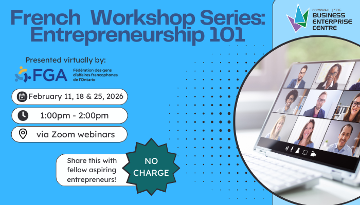 French workshop graphic with information